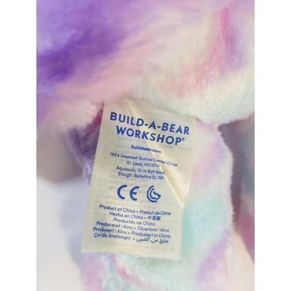 Build A Bear Plush Pastel Swirl Tie Dye Kitty Cat Pink Purple Blue BABW #1 - Picture 4 of 10